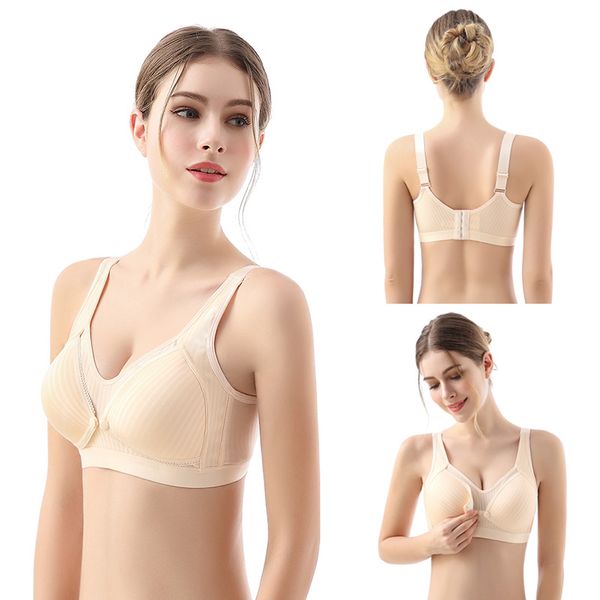 cotton pregnant women nursing bra feeding lactation underwear wire upper open-button bra adjusted-straps, White
cotton pregnant women nursing bra feeding lactation underwear wire upper open-button bra adjusted-straps, White