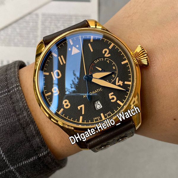 new big pilot 46mm 18k yellow gold case iw501005 black dial automatic mens watch 7 day power reserve leather strap sport watches hello_watch, Slivery;brown
new big pilot 46mm 18k yellow gold case iw501005 black dial automatic mens watch 7 day power reserve leather strap sport watches hello_watch, Slivery;brown