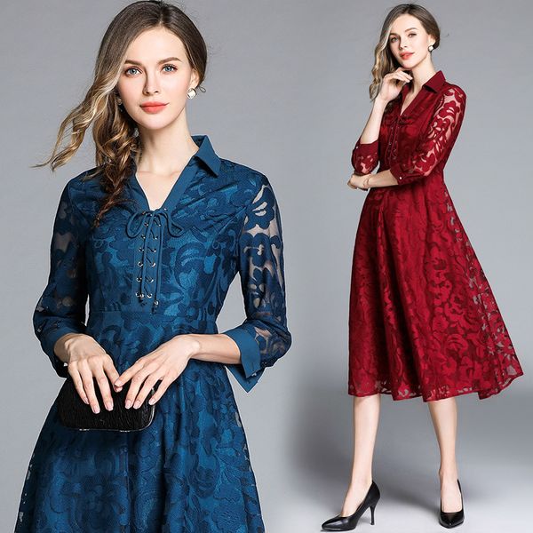 2019 spring summer fashion royal england style luxury elegant slim ladies party dress women casual lace up dresses vestidos, Black;gray
2019 spring summer fashion royal england style luxury elegant slim ladies party dress women casual lace up dresses vestidos, Black;gray