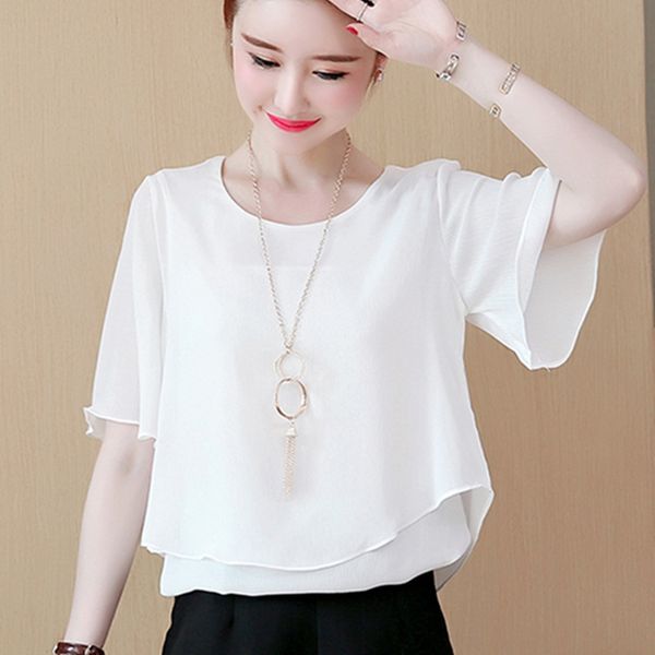 ruffle white chiffon blouse women plus size solid shirt o-neck blouses woman office ladies 2019 korean short sleeve clothes
ruffle white chiffon blouse women plus size solid shirt o-neck blouses woman office ladies 2019 korean short sleeve clothes