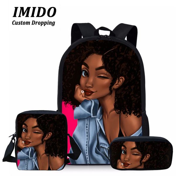 imido stylish backpack 3pcs/set school bags for kids black art african girl printing school bagpack children shoulder book bags
imido stylish backpack 3pcs/set school bags for kids black art african girl printing school bagpack children shoulder book bags