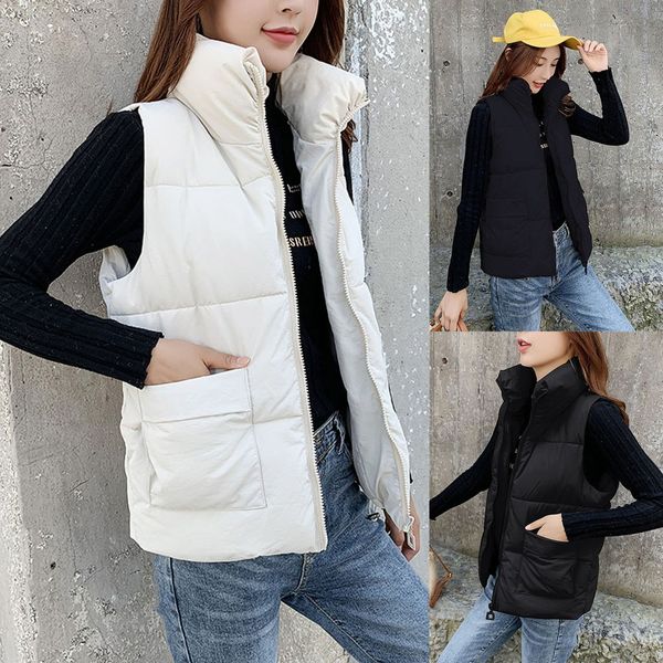 feitong 2019 winter coat fashion ladies solid sleeveless zipper winter autumn warm jackets overcoat vest ropa mujer #92640, Black;white
feitong 2019 winter coat fashion ladies solid sleeveless zipper winter autumn warm jackets overcoat vest ropa mujer #92640, Black;white