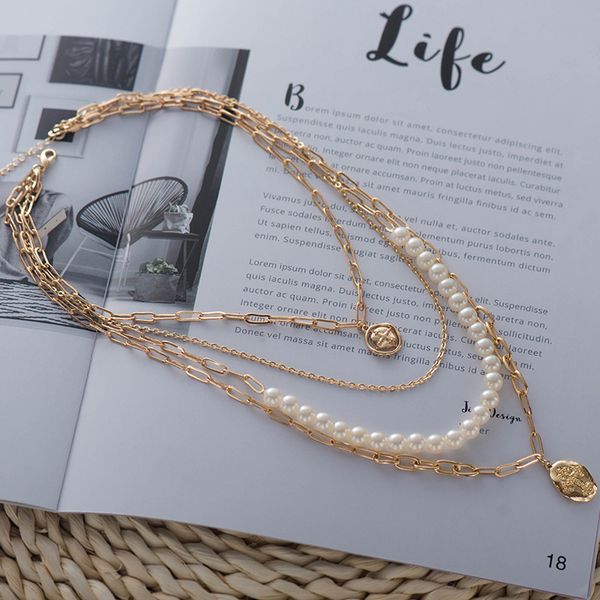 2019 winter new vintage pearl chain multiple layered necklaces for women lady's long cross pendant gold necklace jewelry, Silver
2019 winter new vintage pearl chain multiple layered necklaces for women lady's long cross pendant gold necklace jewelry, Silver