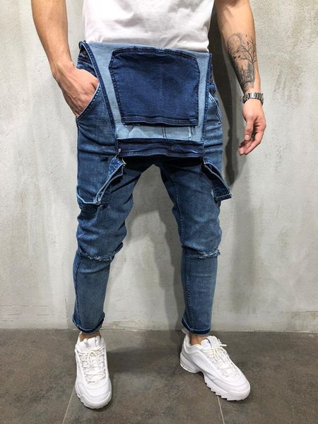 2019 men's casual pocket light blue denim overalls slim jumpsuits ankle banded pants ripped jeans for man #732
2019 men's casual pocket light blue denim overalls slim jumpsuits ankle banded pants ripped jeans for man #732