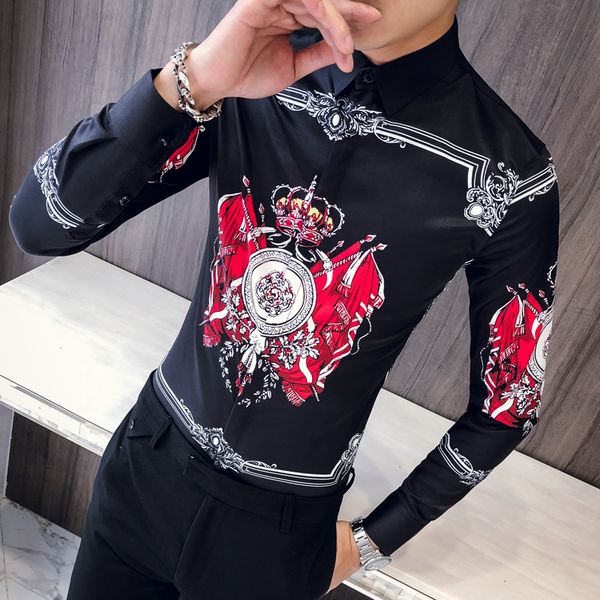 3xl 2019 new male fashion british slim handsome shirt men's wear night shop hairstylist printed casual shirts, White;black
3xl 2019 new male fashion british slim handsome shirt men's wear night shop hairstylist printed casual shirts, White;black