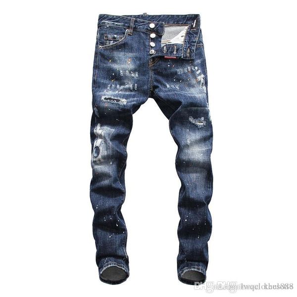 mens jeans designer pants ripped men hip hop jeans soldier man slim denim straight biker brand ami motorcycle designer jeans, Blue
mens jeans designer pants ripped men hip hop jeans soldier man slim denim straight biker brand ami motorcycle designer jeans, Blue