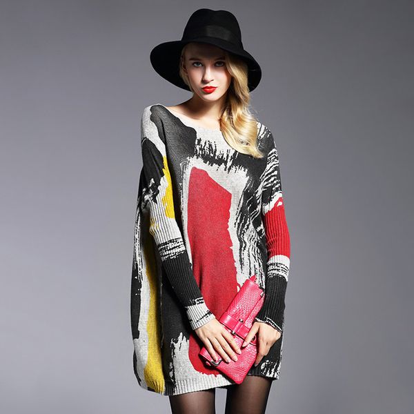 sweater women autumn winter long sleeve pullovers elegant knitted sweaters female loose print sweaters lx1832, White;black
sweater women autumn winter long sleeve pullovers elegant knitted sweaters female loose print sweaters lx1832, White;black