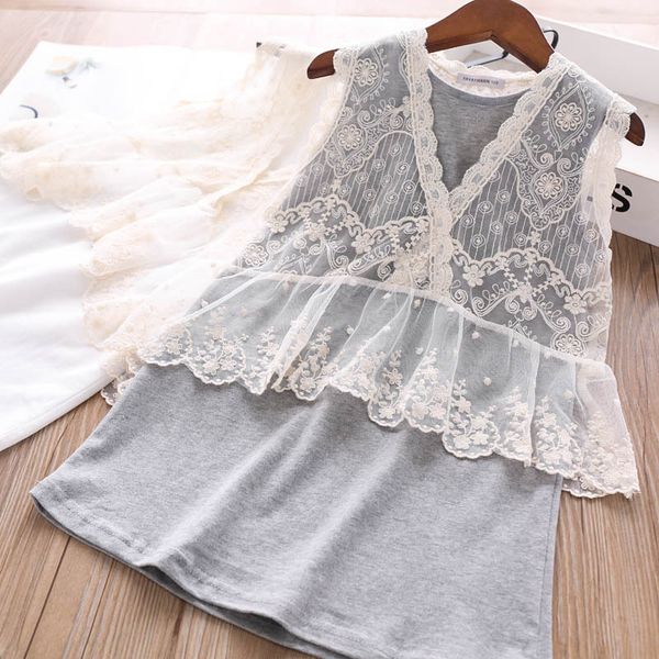 2020 summer girls sets lace flowers vest and dress children's clothing wholesale, White
2020 summer girls sets lace flowers vest and dress children's clothing wholesale, White