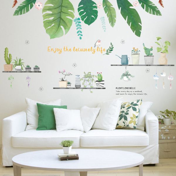 summer tropical green plants leaves wall sticker vinyl decals home decorations muurstickers voor kinderen kamers decals 60*90cm
summer tropical green plants leaves wall sticker vinyl decals home decorations muurstickers voor kinderen kamers decals 60*90cm