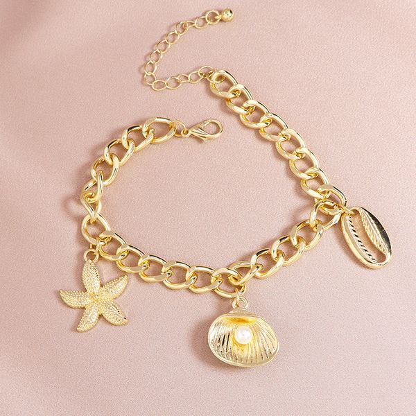 2020 summer seaside holiday metal shell starfish bracelet golden luxury bracelet imitation pearl accessories, Black
2020 summer seaside holiday metal shell starfish bracelet golden luxury bracelet imitation pearl accessories, Black