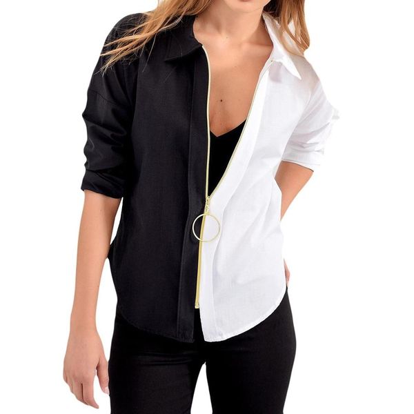 fashion women casual long sleeve zipper cardigan color block coat blouse 2019 #3u12, Black;brown
fashion women casual long sleeve zipper cardigan color block coat blouse 2019 #3u12, Black;brown