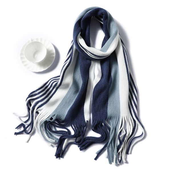 2020 new women scarf knit winter cashmere scarves warm neck blanket striped female foulard, Blue;gray
2020 new women scarf knit winter cashmere scarves warm neck blanket striped female foulard, Blue;gray
