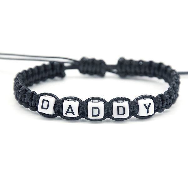 1pcs handmade black cord with white beaded daddy charm bracelets adjust size for baby shower new dad infinity jewelry gifts, Golden;silver
1pcs handmade black cord with white beaded daddy charm bracelets adjust size for baby shower new dad infinity jewelry gifts, Golden;silver