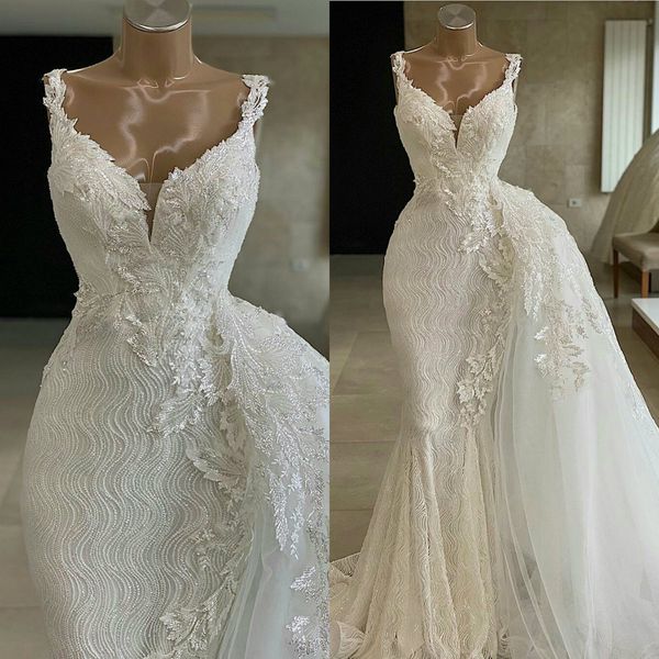 2020 sparkling mermaid wedding dress sweetheart tiered lace appliqued sequins beaded sleeveless wedding gown sweep train vestidos de novia, White
2020 sparkling mermaid wedding dress sweetheart tiered lace appliqued sequins beaded sleeveless wedding gown sweep train vestidos de novia, White