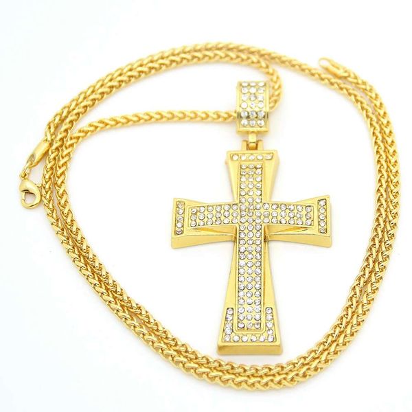 hip hop cross diamonds pendant necklaces for men gold religious luxury necklace stainless steel cuban chain christian jewelry, Silver
hip hop cross diamonds pendant necklaces for men gold religious luxury necklace stainless steel cuban chain christian jewelry, Silver