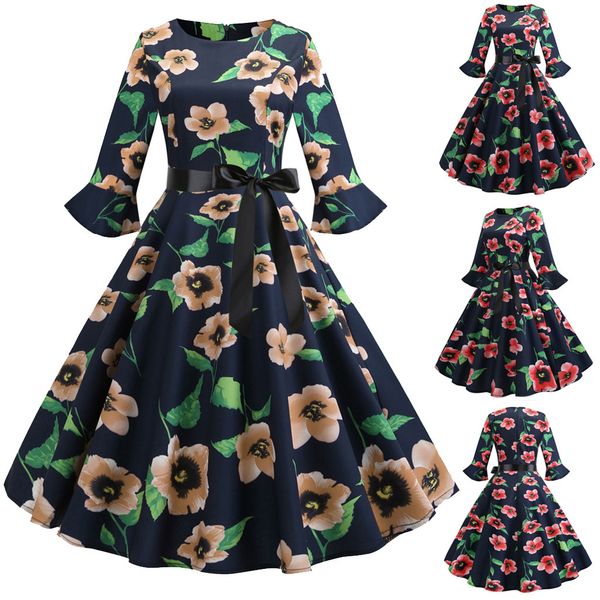 women three quarter sleeve dress o neck printing vintage gown evening party dress women fashion dresses woman party night new, Black;gray
women three quarter sleeve dress o neck printing vintage gown evening party dress women fashion dresses woman party night new, Black;gray