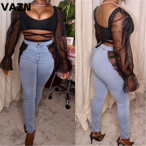 vazn autumn 2020 new women casual pockets holiday bandage broken hole high belt full-length light blue jeans denim pants
vazn autumn 2020 new women casual pockets holiday bandage broken hole high belt full-length light blue jeans denim pants