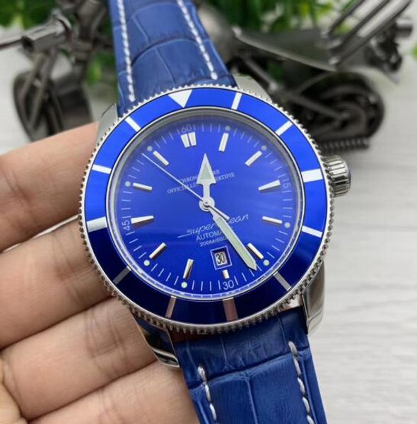 47mm elegant blue dial super-ocean luminous mens watches automatic mechanical 1884 watch durable crocodile leather band date wristwatches, Slivery;brown
47mm elegant blue dial super-ocean luminous mens watches automatic mechanical 1884 watch durable crocodile leather band date wristwatches, Slivery;brown