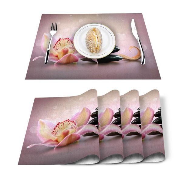 4/6 pcs placemat spa stones flower printed table mat for tables heat-insulation cotton linen kitchen dining pads
4/6 pcs placemat spa stones flower printed table mat for tables heat-insulation cotton linen kitchen dining pads