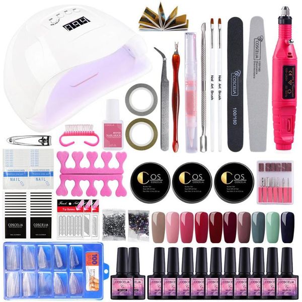 coscelia 54w lamp 10pcs gel nail polish set tools for manicure nail art set for gel varnish kit manicure
coscelia 54w lamp 10pcs gel nail polish set tools for manicure nail art set for gel varnish kit manicure