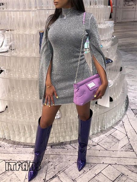 retro women sequin stylish chic high neck slit sleeve bodycon dress party skinny pencil mini dress clubwear, Black;gray
retro women sequin stylish chic high neck slit sleeve bodycon dress party skinny pencil mini dress clubwear, Black;gray