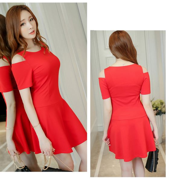 watermelon red temperament cultivate one's morality show thin render a short-sleeved dress, Black;gray
watermelon red temperament cultivate one's morality show thin render a short-sleeved dress, Black;gray