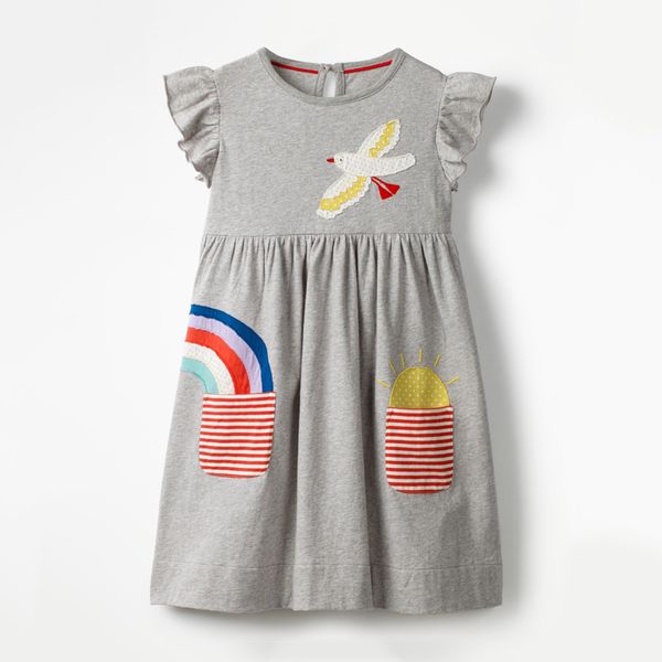 little maven 2020 new summer baby girls clothes brand dress kids cotton animal applique short sleeve pocket dresses, Red;yellow
little maven 2020 new summer baby girls clothes brand dress kids cotton animal applique short sleeve pocket dresses, Red;yellow