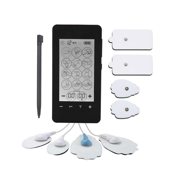portable 2 channel touch screen smart tens electronic pulse massager 12 mode mini body massager for physical therapy
portable 2 channel touch screen smart tens electronic pulse massager 12 mode mini body massager for physical therapy