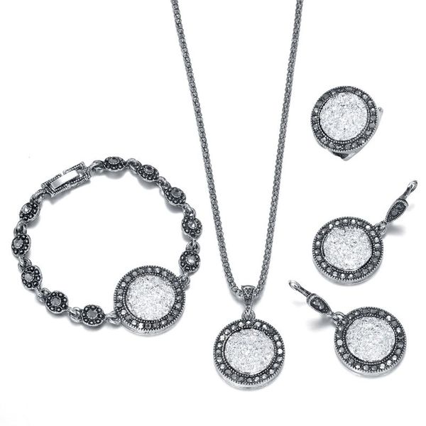 2019 new 4 pcsjewelry set for women necklace earring ring and bracelet wedding jewellery, Silver
2019 new 4 pcsjewelry set for women necklace earring ring and bracelet wedding jewellery, Silver