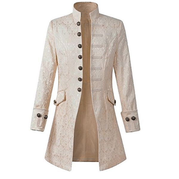 mens vintage gothic long sleeve blazers coat brands retro steampunk style suit jackets men brocade jacket frock coat medieval, White;black
mens vintage gothic long sleeve blazers coat brands retro steampunk style suit jackets men brocade jacket frock coat medieval, White;black