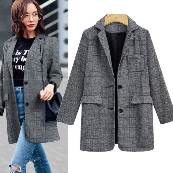 vintage plaid women blazer pockets jackets 2019 autumn thin suit coat feminino blazers outerwear harajuku top, Tan;black
vintage plaid women blazer pockets jackets 2019 autumn thin suit coat feminino blazers outerwear harajuku top, Tan;black