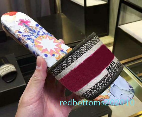 2019 mule dway en coton brode slide luxury designer women sandals new style fashion womens slipper size 35-41 r10, Black
2019 mule dway en coton brode slide luxury designer women sandals new style fashion womens slipper size 35-41 r10, Black