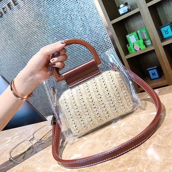2020 new summer messenger bags korean transparent hand bags summer straw women fashion portable cross-body casual tote
2020 new summer messenger bags korean transparent hand bags summer straw women fashion portable cross-body casual tote