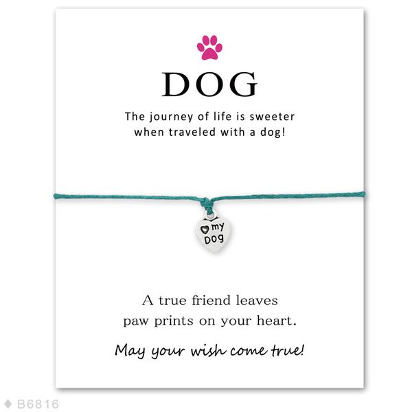 my dog handmade rope charm bracelets for women men statement wish letter jewelry gift with card, Golden;silver
my dog handmade rope charm bracelets for women men statement wish letter jewelry gift with card, Golden;silver
