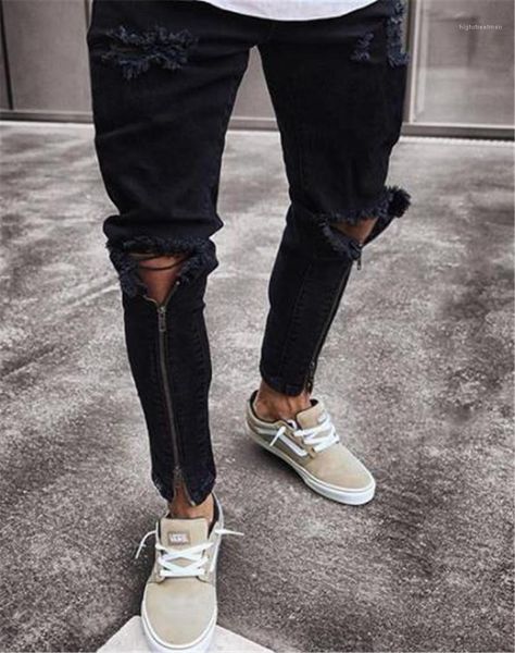 zipper fly males clothing hole mens designer jeans fashion skinny zipper panelled mens pencil pants casual, Blue
zipper fly males clothing hole mens designer jeans fashion skinny zipper panelled mens pencil pants casual, Blue