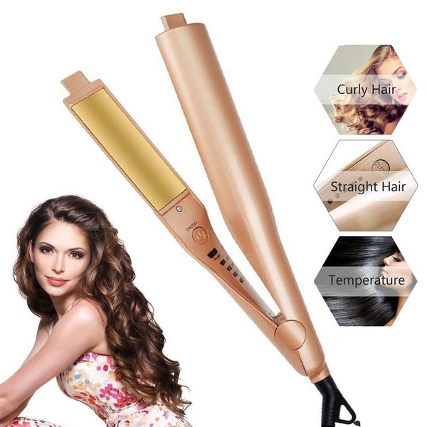2 в 1 curling iron и flat iron завивки волос gold twist утюг выпрямитель ceramic щипцы щипцы для волос styling tool, Black
2 в 1 curling iron и flat iron завивки волос gold twist утюг выпрямитель ceramic щипцы щипцы для волос styling tool, Black