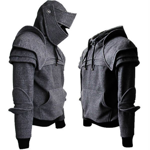 men 2020 male long sleeve hoodie armor medieval vintage warrior knight mask armor hoodie jacket sweatshirt men's fall winter hoodie, Black
men 2020 male long sleeve hoodie armor medieval vintage warrior knight mask armor hoodie jacket sweatshirt men's fall winter hoodie, Black