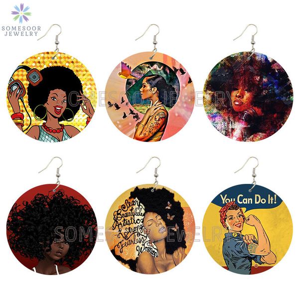 somesoor afro boom natural hair girl wooden drop earrings printed strong black woman postive sayings african wood jewelry gifts, Silver
somesoor afro boom natural hair girl wooden drop earrings printed strong black woman postive sayings african wood jewelry gifts, Silver