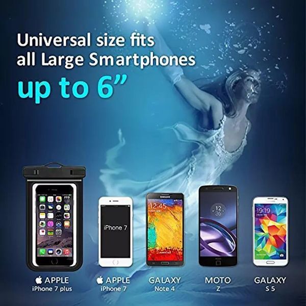 for iphone x 8 7 6s plus universal sealed waterproof case dry cell neck pouch waterproof bags for samsung note 8 s7 edge s8 plus
for iphone x 8 7 6s plus universal sealed waterproof case dry cell neck pouch waterproof bags for samsung note 8 s7 edge s8 plus