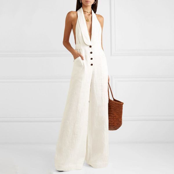 excellent quality stylish designer jumpsuit women's halter neck wide leg jumpsuit, Black;white
excellent quality stylish designer jumpsuit women's halter neck wide leg jumpsuit, Black;white