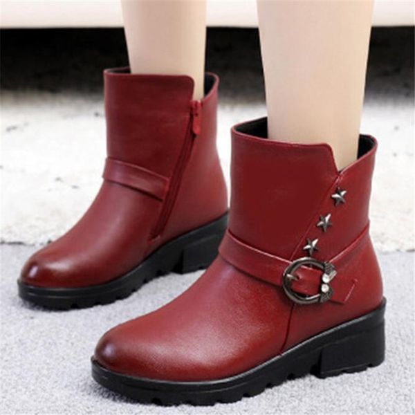 winter square heel round toe ankle boots women pumps leather snow boots fashion metal buckle thick plush keep warm mother shoes, Black
winter square heel round toe ankle boots women pumps leather snow boots fashion metal buckle thick plush keep warm mother shoes, Black