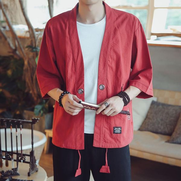 men's jackets summer chinese style cotton linen kimono jacket for men thin sunscreen clothes coat half sleeve outerwear, Black;brown
men's jackets summer chinese style cotton linen kimono jacket for men thin sunscreen clothes coat half sleeve outerwear, Black;brown