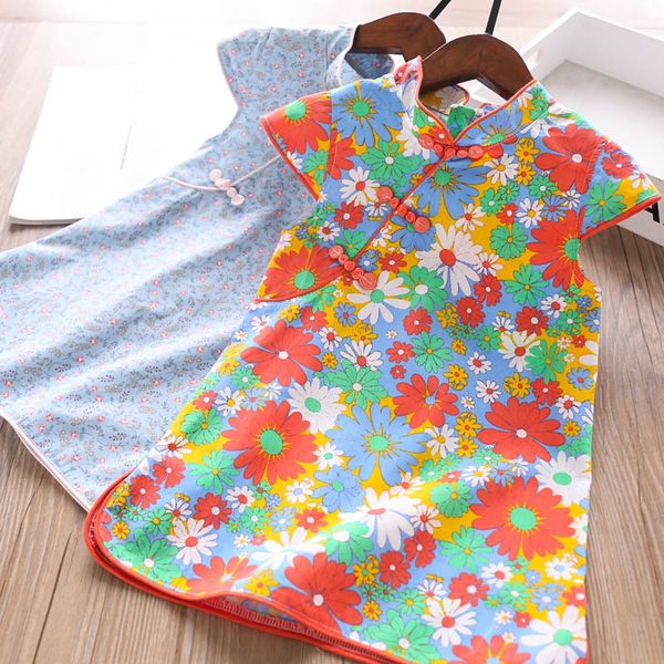 2020 summer girls buttons printed cheongsam dress wholesale children's clothing, Red;yellow
2020 summer girls buttons printed cheongsam dress wholesale children's clothing, Red;yellow