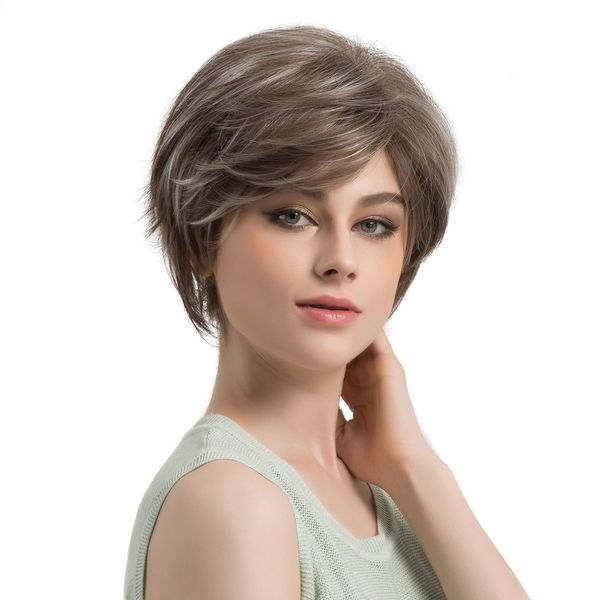 women's fashion natural wig light straight short hair wigs short high density temperature synthetic wig for black / white women, Brown
women's fashion natural wig light straight short hair wigs short high density temperature synthetic wig for black / white women, Brown