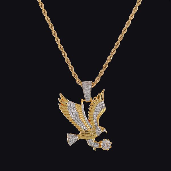 animal eagle necklace & pendant men's hip hop jewelry bling cubic zircon iced out one color for gift, Silver
animal eagle necklace & pendant men's hip hop jewelry bling cubic zircon iced out one color for gift, Silver
