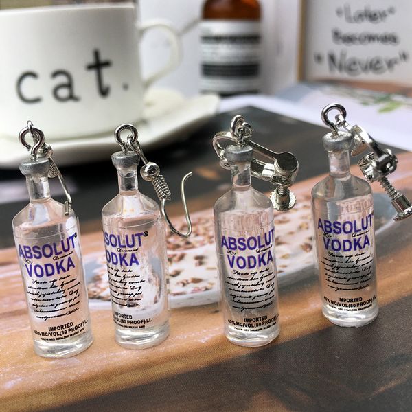 hip-hop punk vodka bottle shape ear clip earrings for women girl transparent bottle dangle earrings holiday gift, Silver
hip-hop punk vodka bottle shape ear clip earrings for women girl transparent bottle dangle earrings holiday gift, Silver