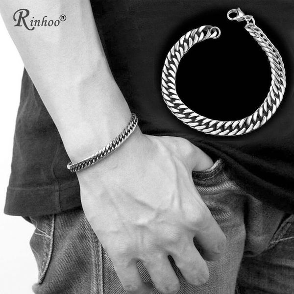 rinhoo punk men bracelet jewelry men's stainless steel silver color chain link bracelet wristband bangle gift, Golden;silver
rinhoo punk men bracelet jewelry men's stainless steel silver color chain link bracelet wristband bangle gift, Golden;silver