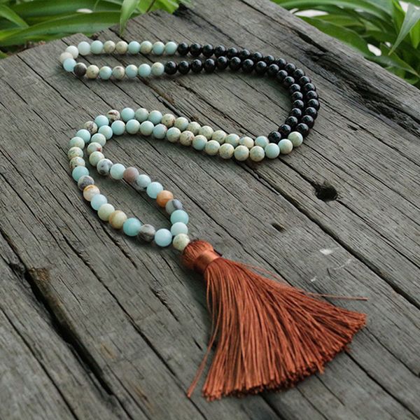 8mm amazonite stone and snake skin stone beads necklace, help relax japamala, 108 bead mala, mala jewelry, mala prayer beads, Silver
8mm amazonite stone and snake skin stone beads necklace, help relax japamala, 108 bead mala, mala jewelry, mala prayer beads, Silver
