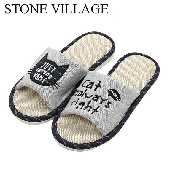 stone village summer lovely cat soft flax indoor women slippers shoes lovers non-slip casual cotton couples home slippers men, Black
stone village summer lovely cat soft flax indoor women slippers shoes lovers non-slip casual cotton couples home slippers men, Black