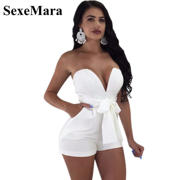 white summer playsuit women deep v neck strapless belted romper fashion one piece bodycon jumpsuit shorts d53-az11, Black;white
white summer playsuit women deep v neck strapless belted romper fashion one piece bodycon jumpsuit shorts d53-az11, Black;white